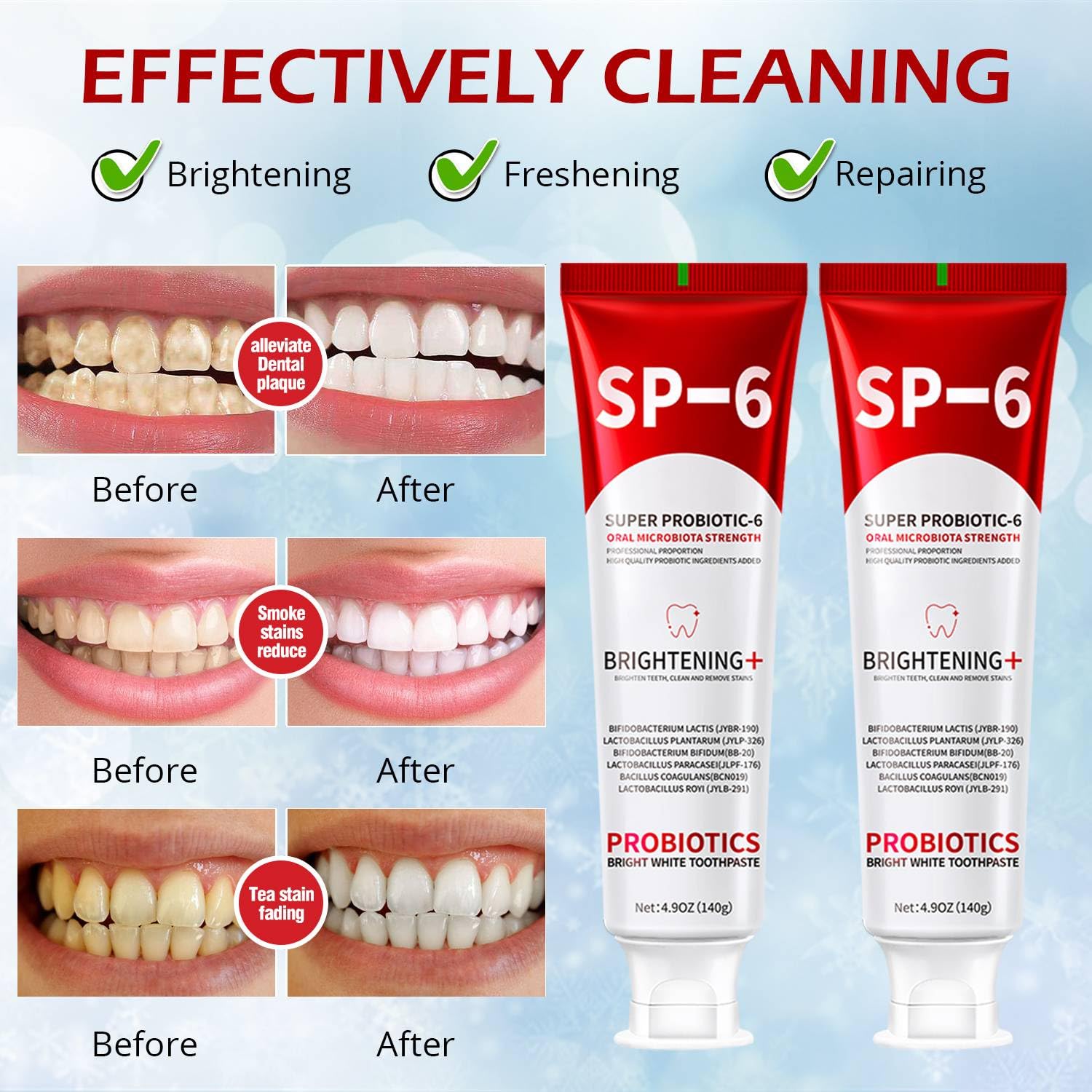 OHZH SP6 Probiotiques dentifrice - pâte et texture douce