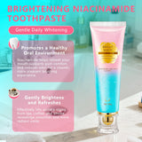 OIFVOPU Niacinamide dentifrice - brossage, dents propres et surfaces visiblement claires.