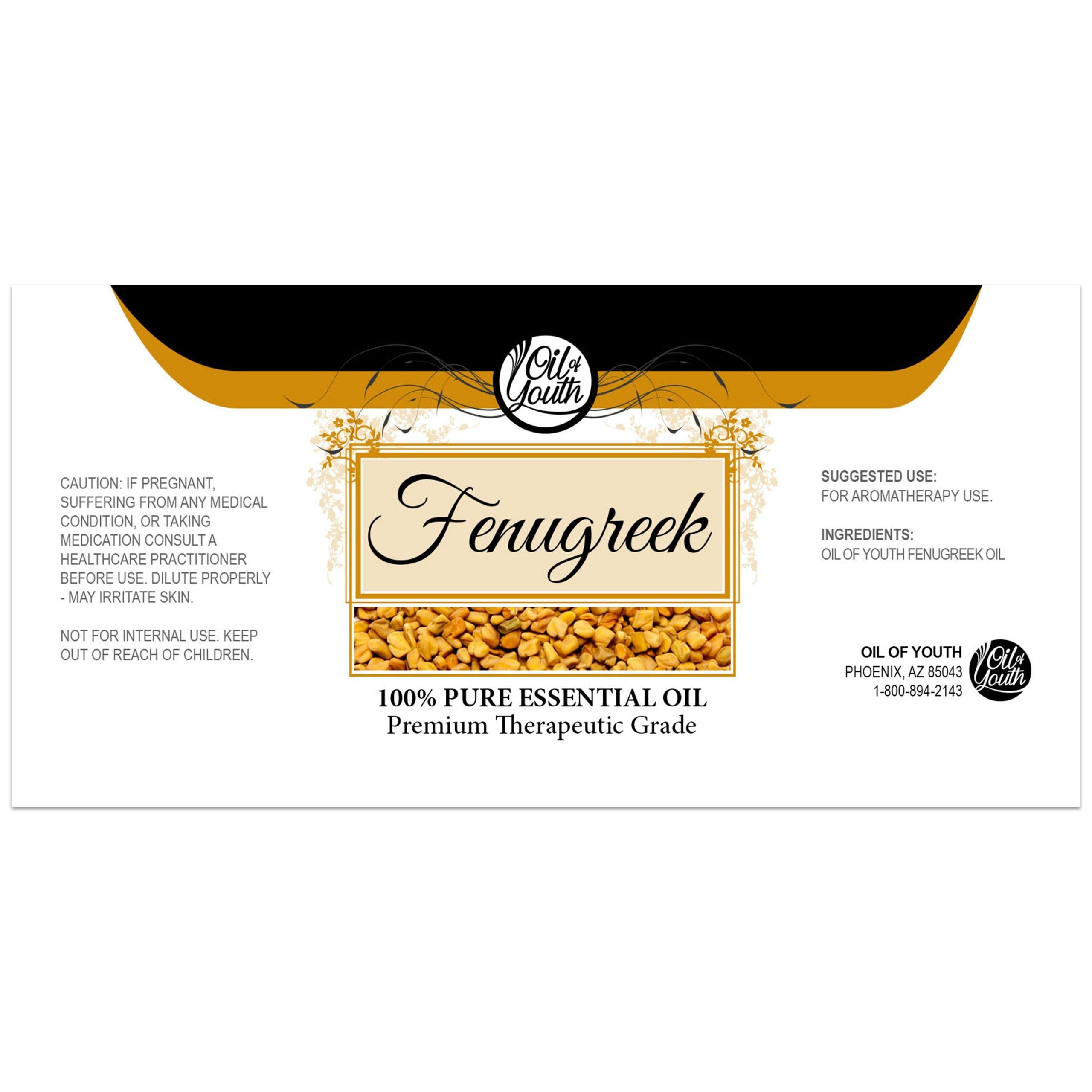 Gouttes d'huile fenugrec Oil of Youth pour diffuser ou appliquer.