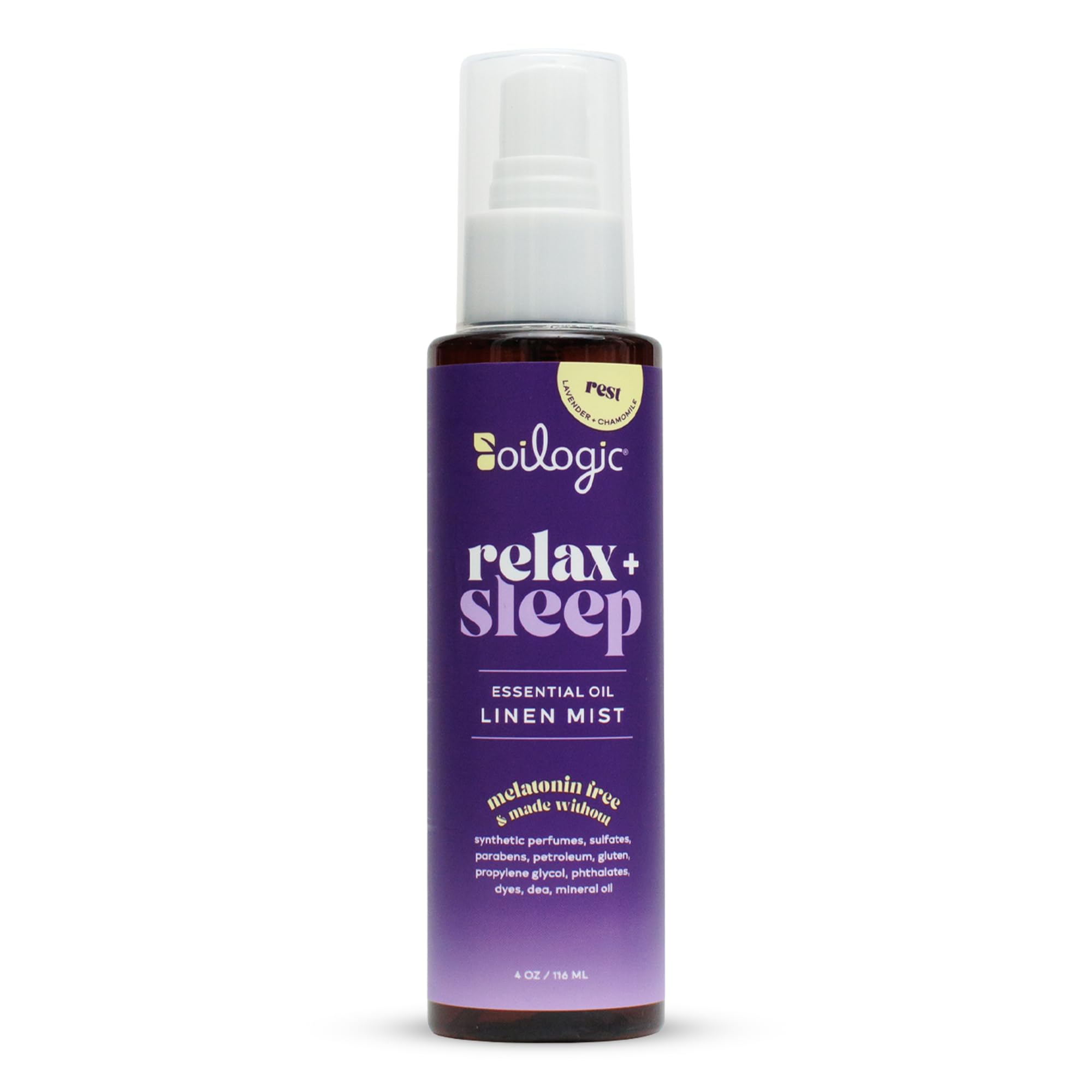 Oilogic Relax & Sleep, bouteille prête à parfumer le lit pour la détente nocturne.