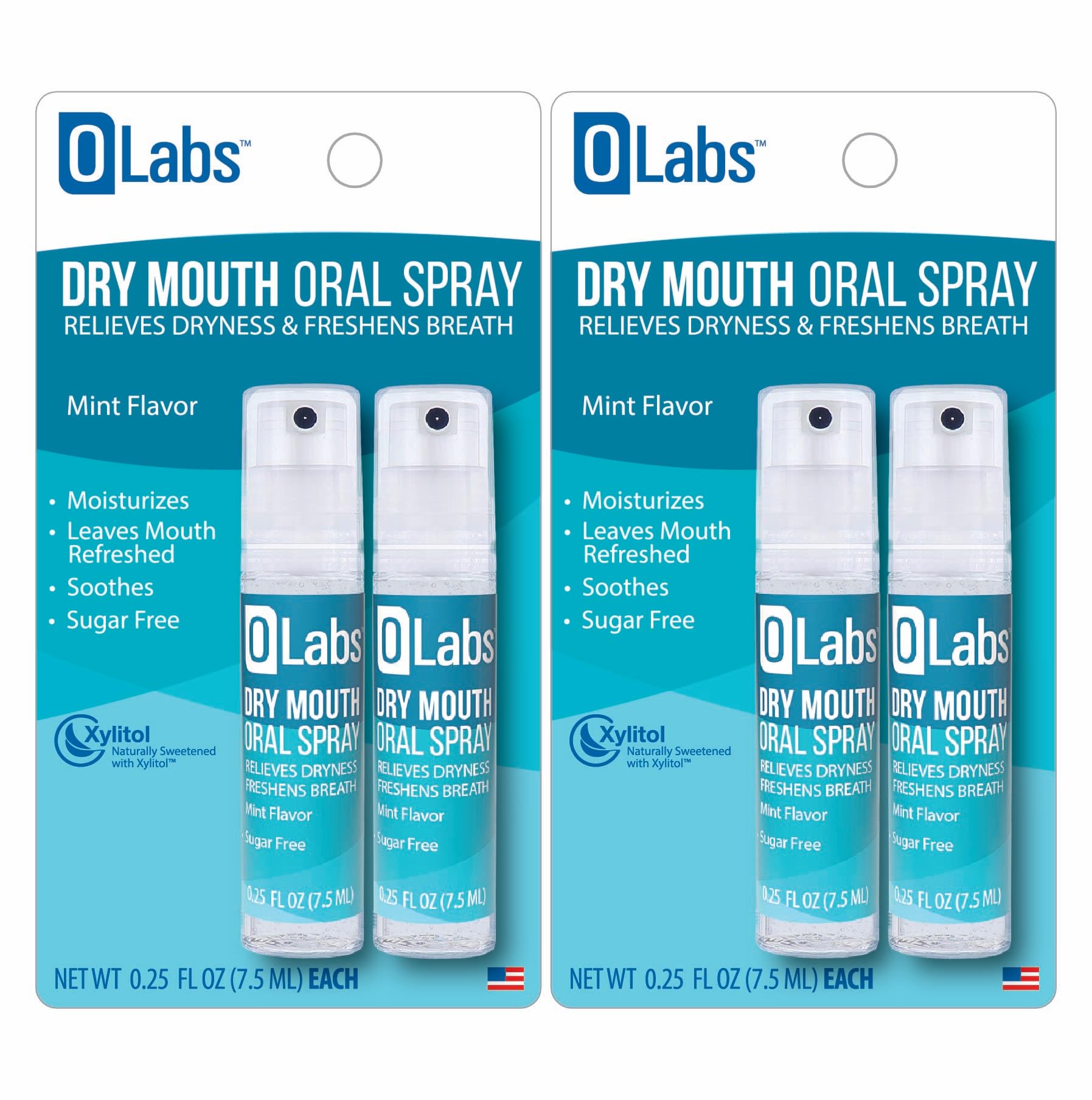Olabs Dry Mouth Spray, petite bouteille 2-pack rafraîchit la bouche, pratique en déplacement.
