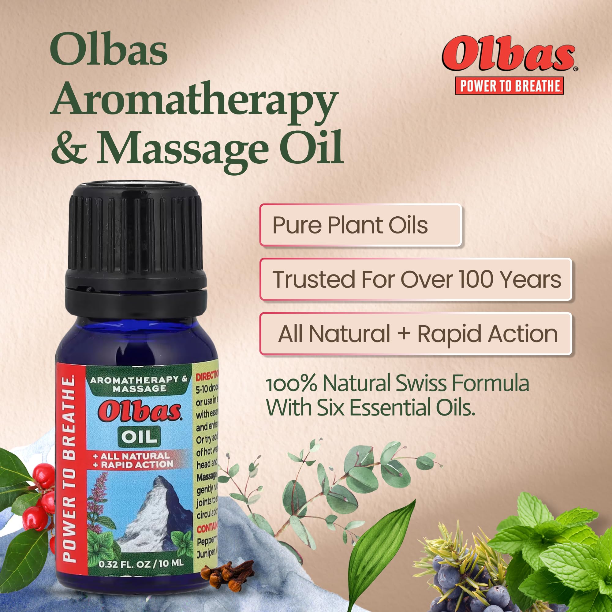 Olbas huile massage, texture soyeuse prête pour le massage