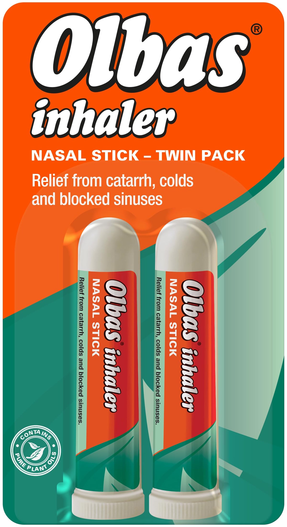 Olbas Inhalateur nasal 695mg, boîte 2x prête à l'emploi pour usage quotidien.
