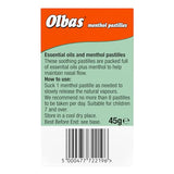 Texture lisse des Olbas Menthol Pastilles, expérience aromatique.