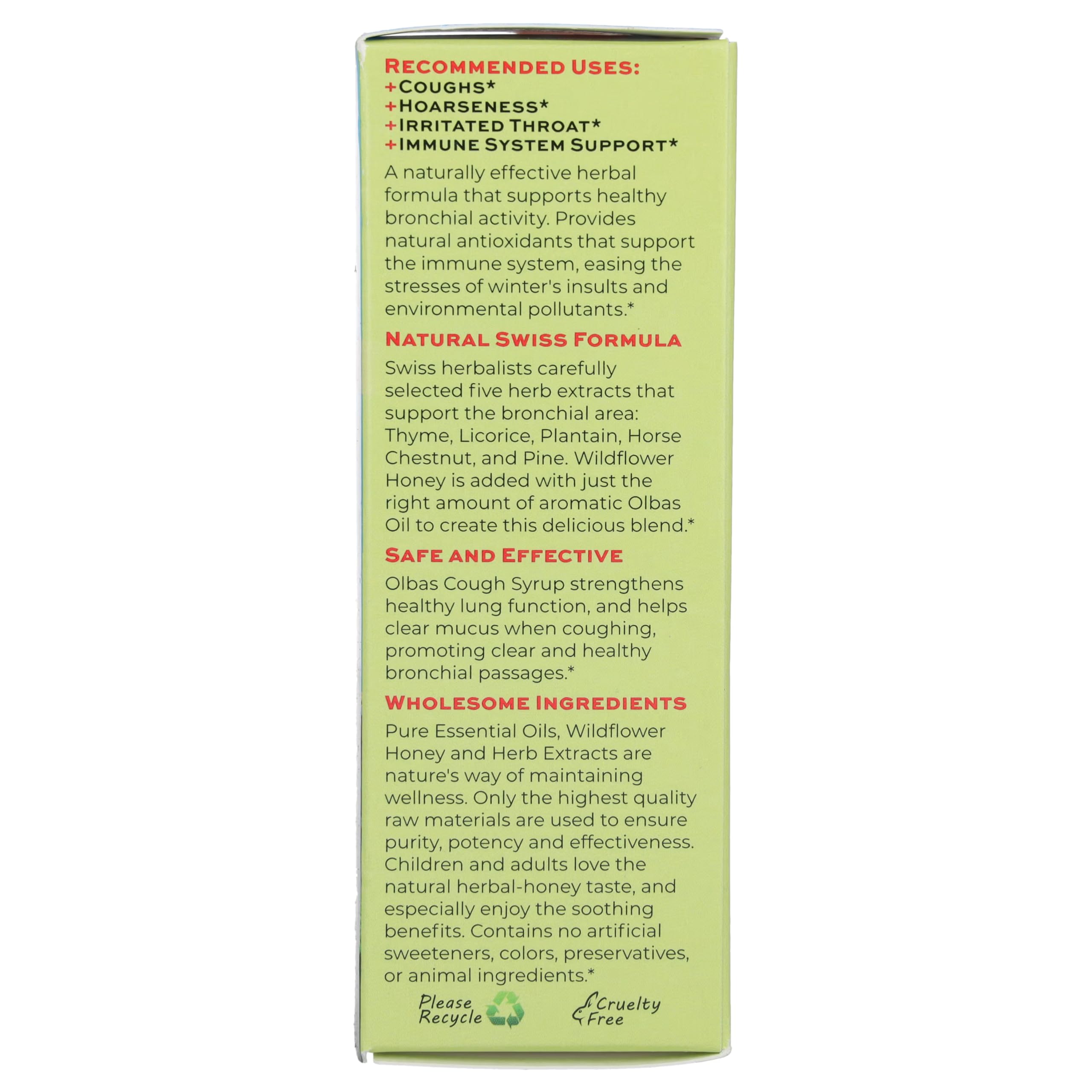 Saveur miel naturel d'Olbas qui apaise la gorge lors d'une toux.