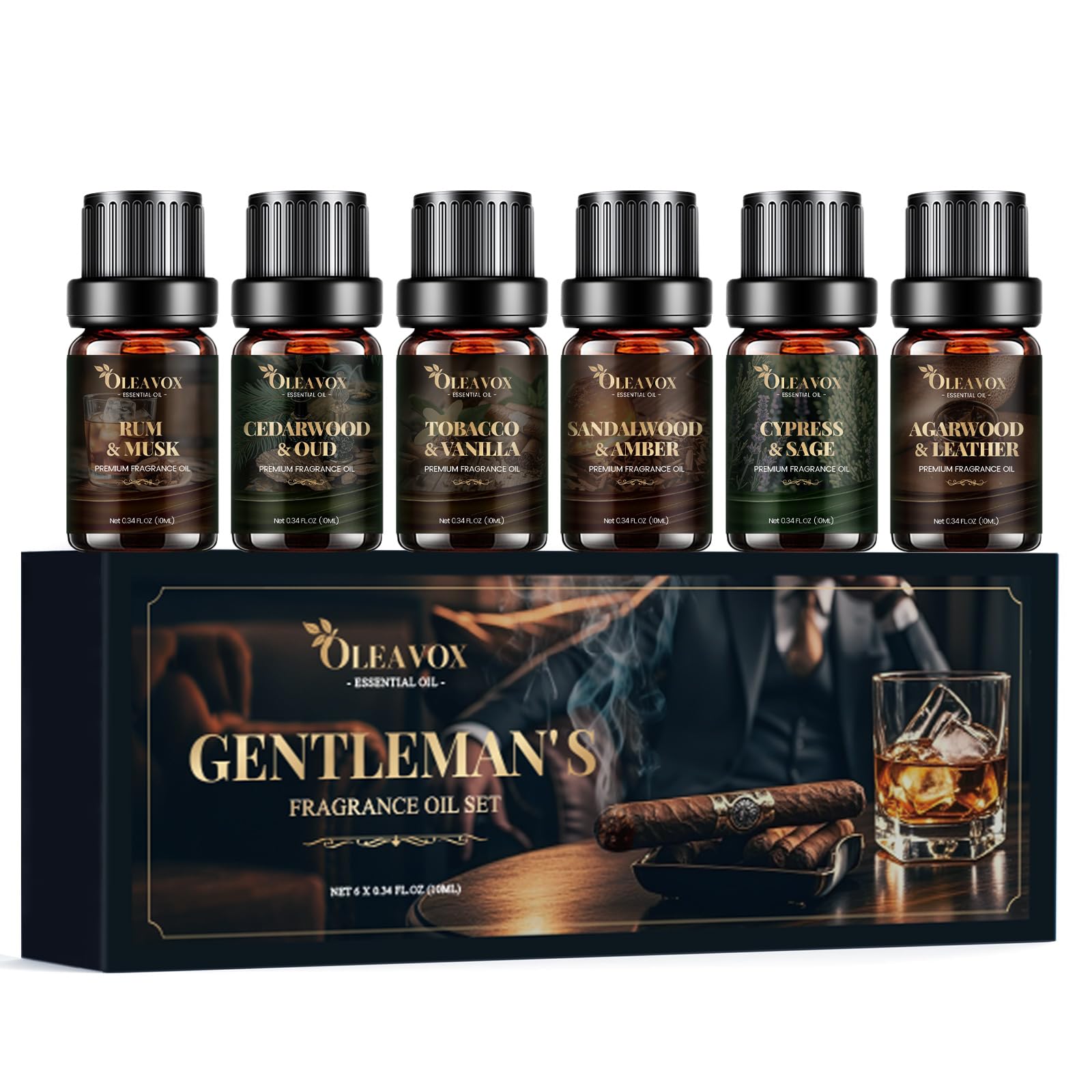 Coffret OleaVox pour diffusion à domicile des huiles essentielles masculines.