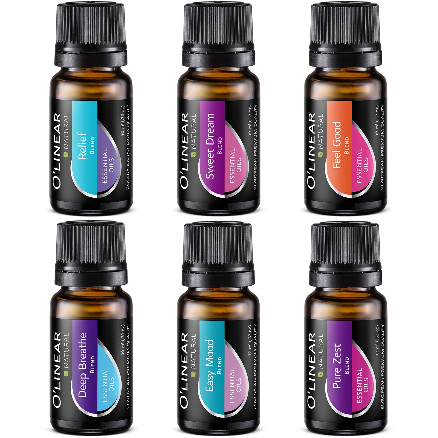 O'Linear ensemble huiles essentielles 6 mélanges prête à diffuser dans votre intérieur