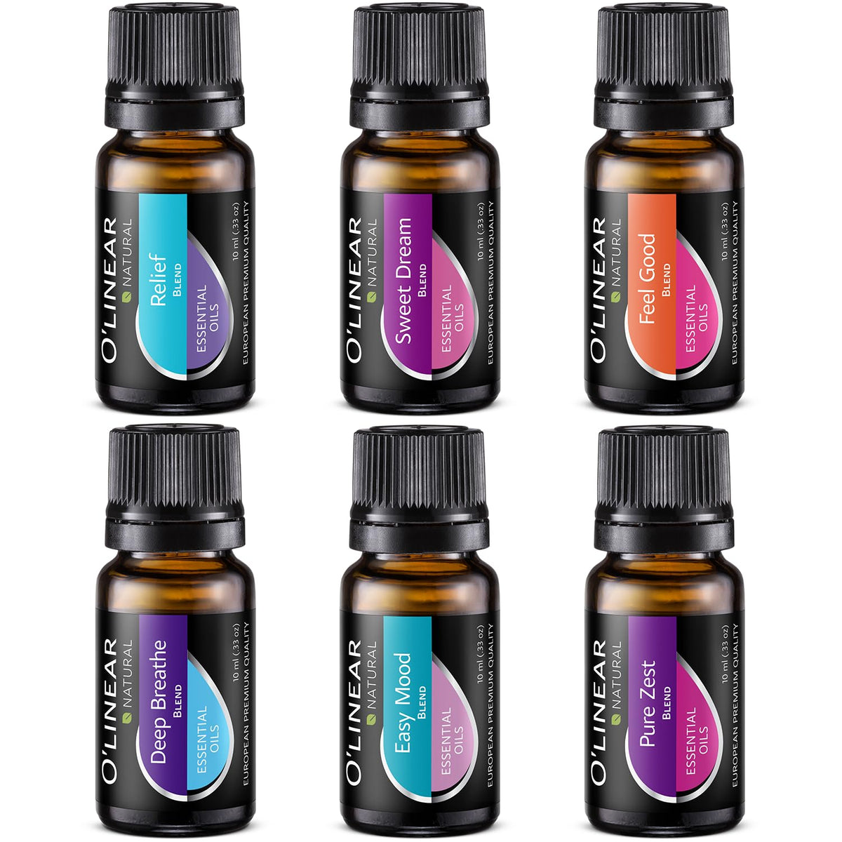 O'Linear ensemble huiles essentielles 6 mélanges prête à diffuser dans votre intérieur