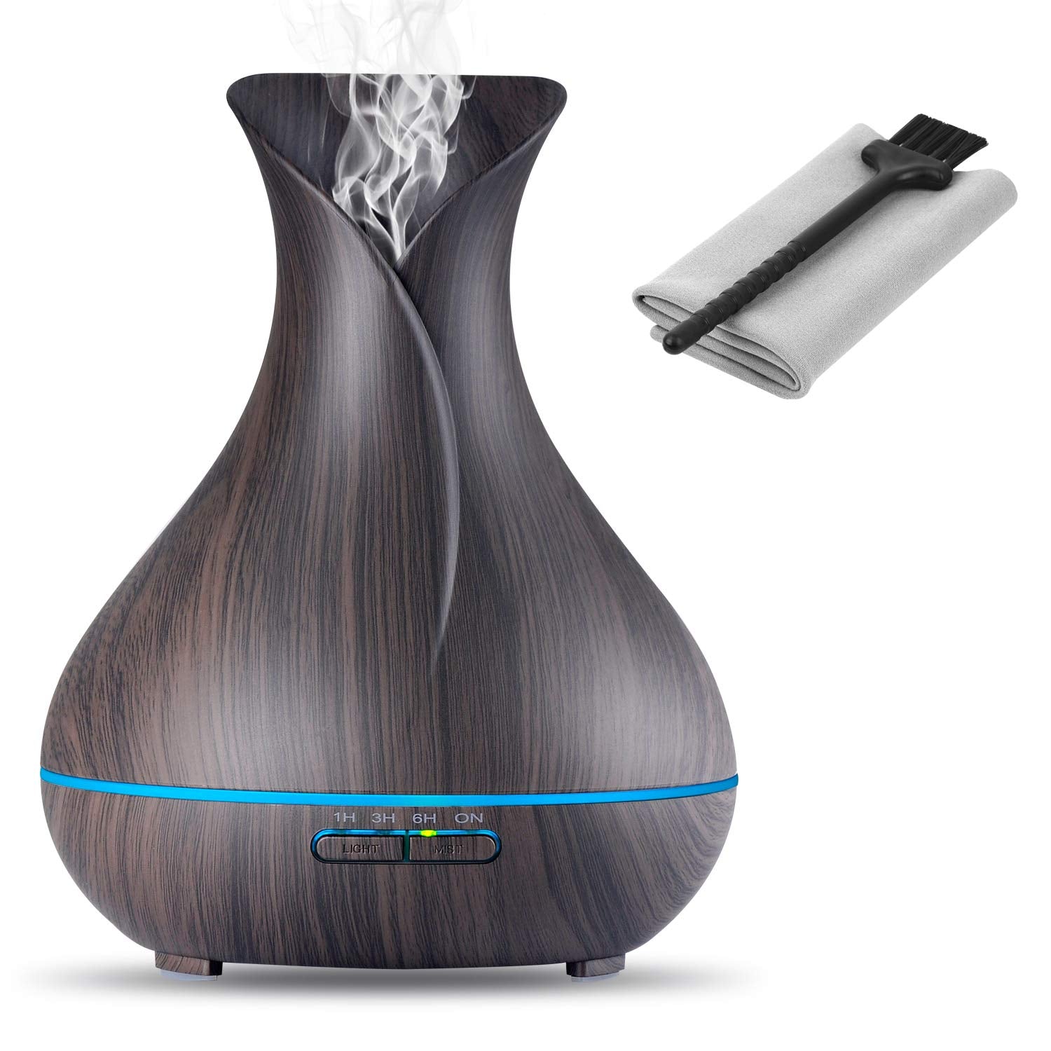 OliveTech Diffuseur d'arômes bois-grain 400ml, ambiance chaleureuse et durable.