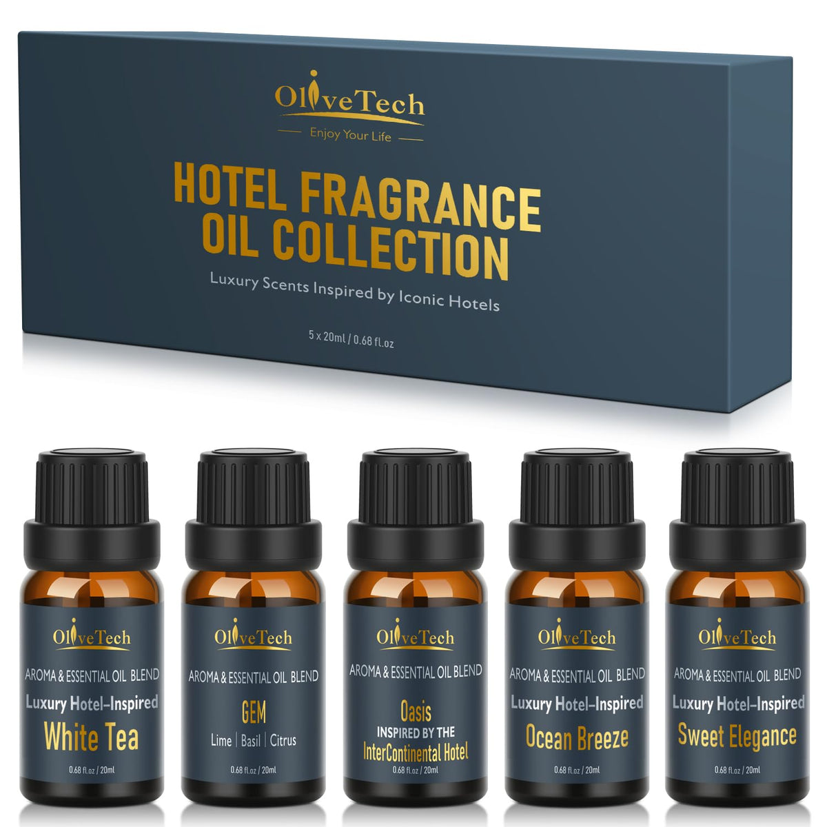 OliveTech Hotel Collection : bouteille ambre9e 20 ml pour diffusion longue.