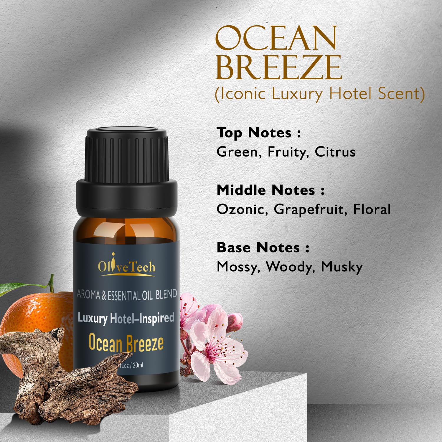 OliveTech etiquette-diffuseur-hotel-ocean-breeze, étiquette élégante sur flacon