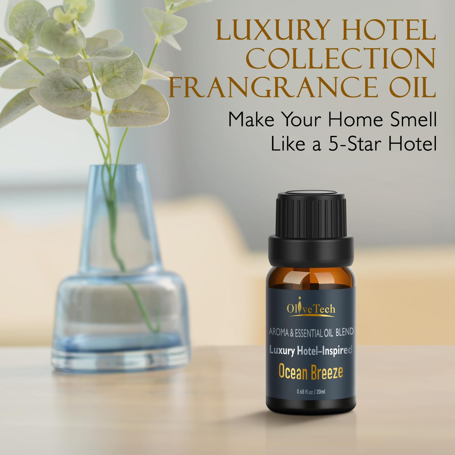OliveTech flacon-ambre-diffuseur-hotel-ocean-breeze diffusion homogène