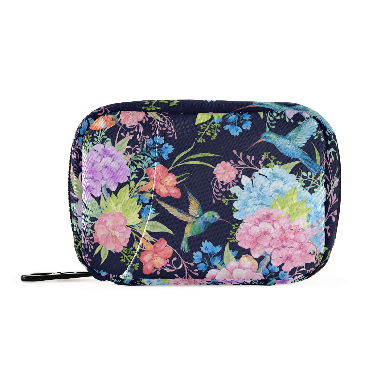 Ollabaky Colibri Floral, étui pilules hebdomadaire pratique à accrocher sur sac.