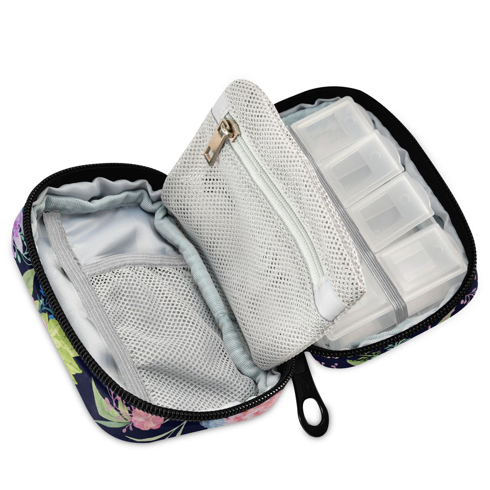 Ollabaky Colibri Floral, module portable pour pilules, idéal voyages et journées actives.