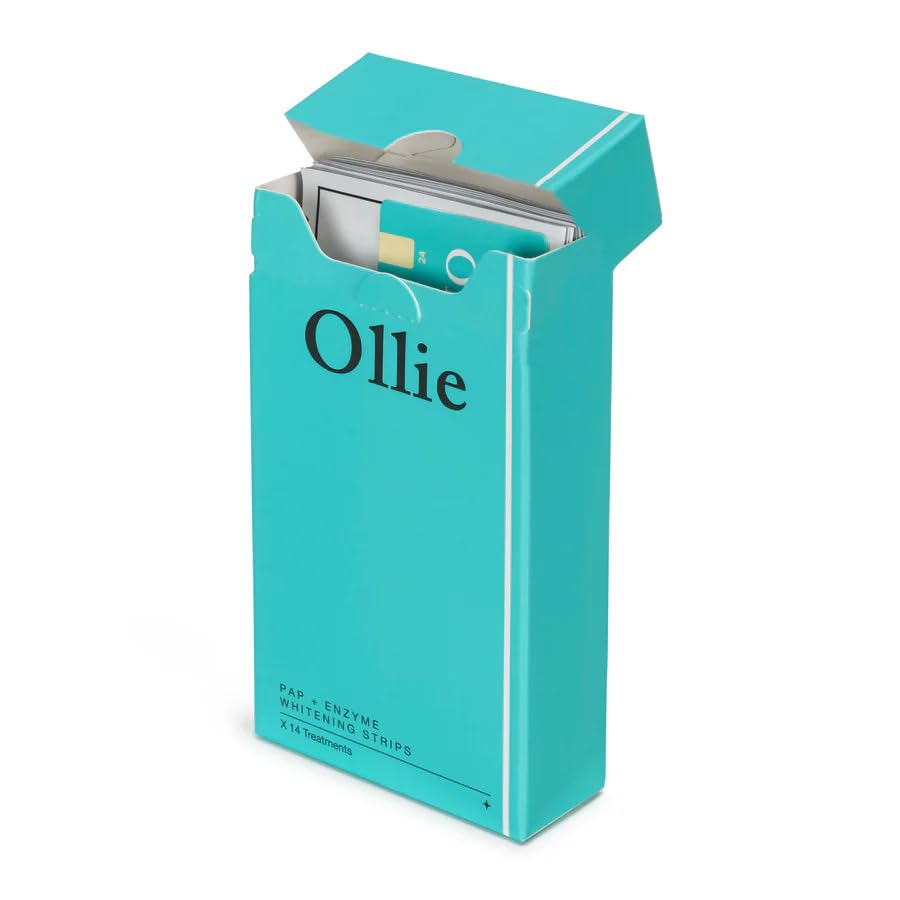 Ollie Enzy Sensitive – avant-après: sourire plus blanc sans sensibilité.