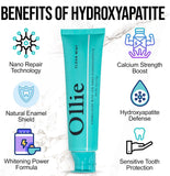Ollie Clean Mint Nano Hydroxyapatite, tube 120ml, fraîcheur mentholée et nettoyage en douceur