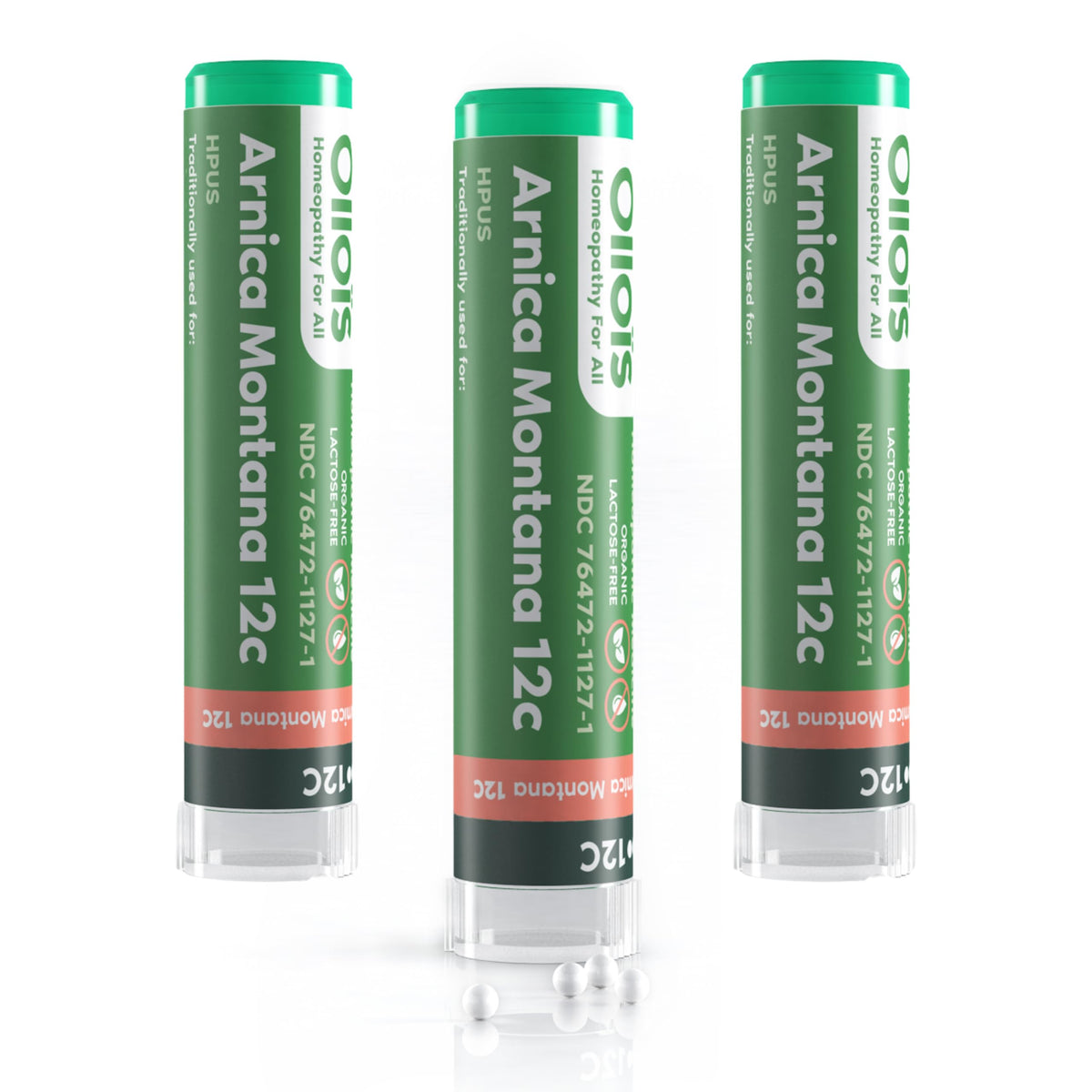 OLLOÏS Arnica Montana 12C pellets emballage biologique prêt à l'emploi.