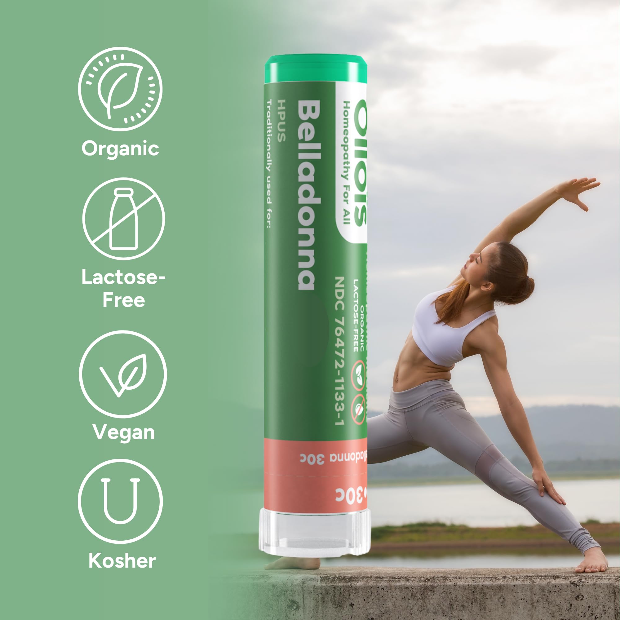 OLLOÏS Belladonna 30C : etiquette biologique claire et sans lactose
