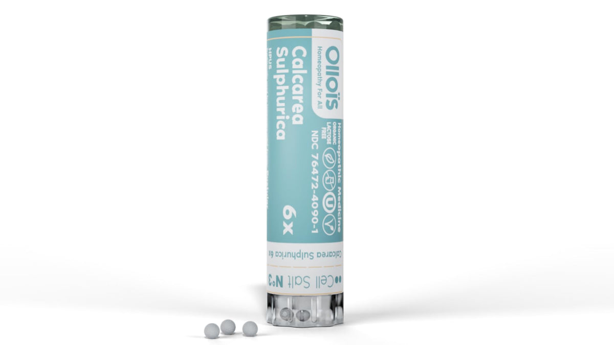 OLLOÏS Calcarea Sulphurica pellets bio se dissolvant rapidement sous la langue
