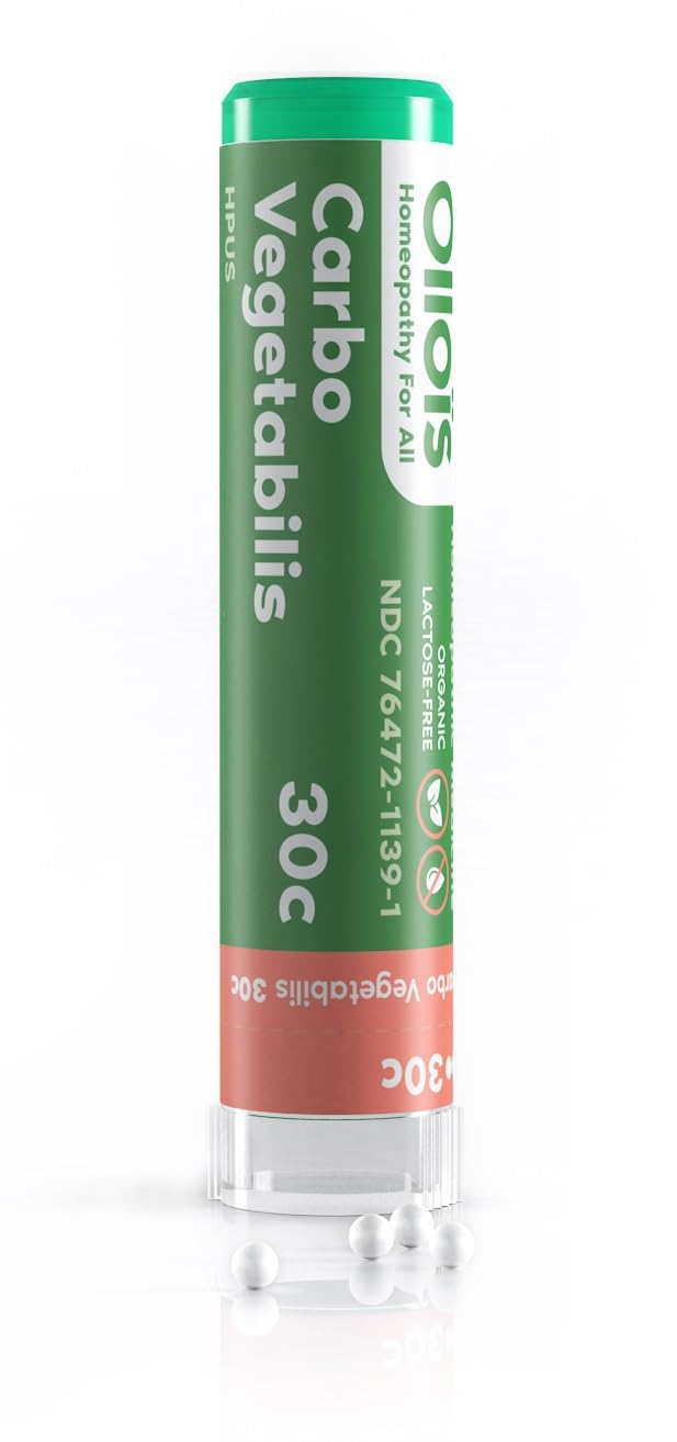 OLLOÏS Carbo Vegetabilis: bouteille de 80 pellets, usage traditionnel pour gaz et ballonnement
