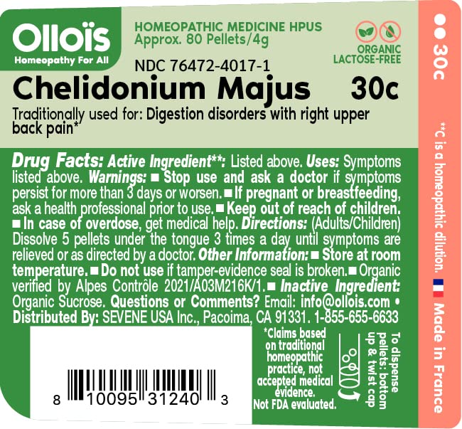 Flacon OLLOÏS Chelidonium Majus 30c avec étiquette bio.