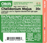 Flacon OLLOÏS Chelidonium Majus 30c avec étiquette bio.