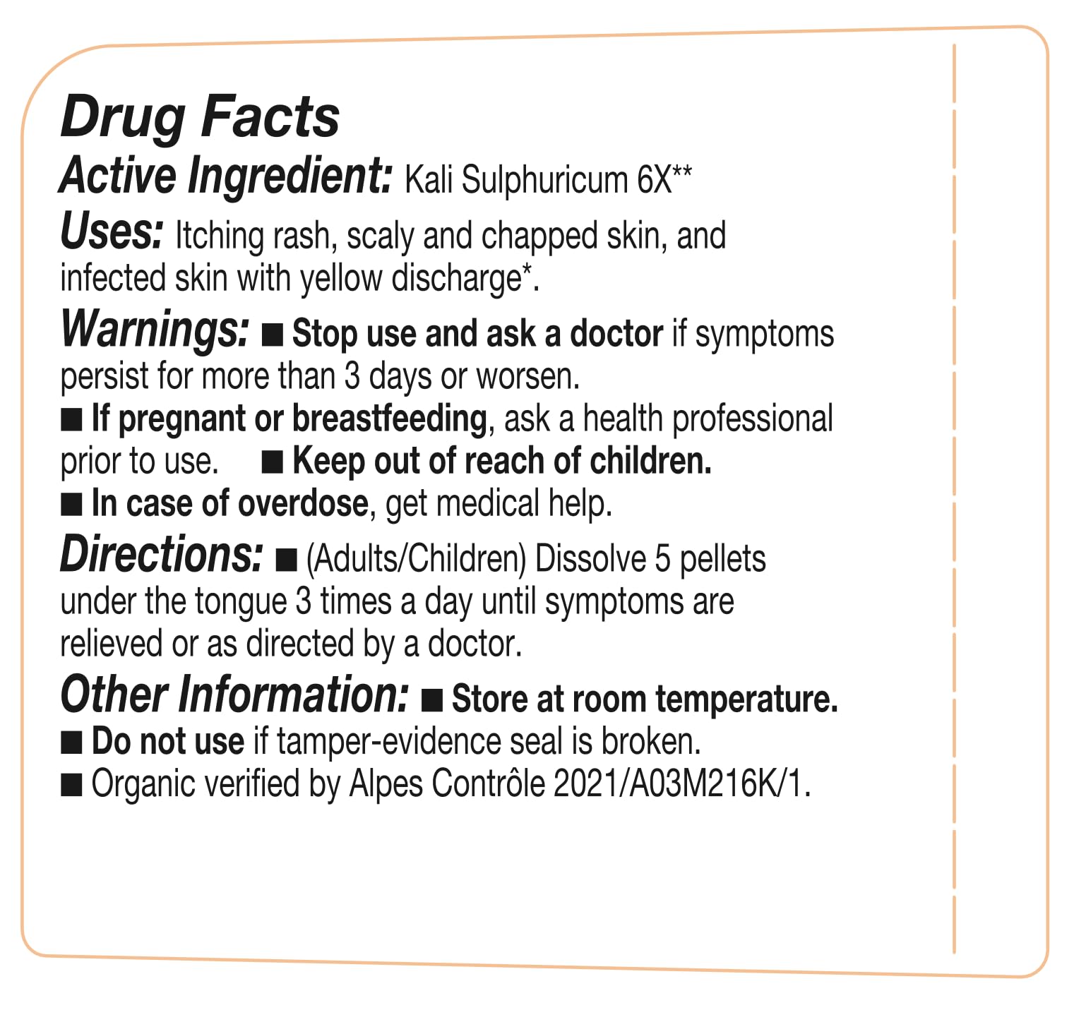 Emballage OLLOÏS Kali Sulphuricum sans lactose et sans gluten, adapté à divers régimes alimentaires.