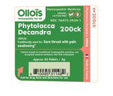 OLLOÏS Phytolacca Decandra 200ck : emballage pratique avec 80 pellets