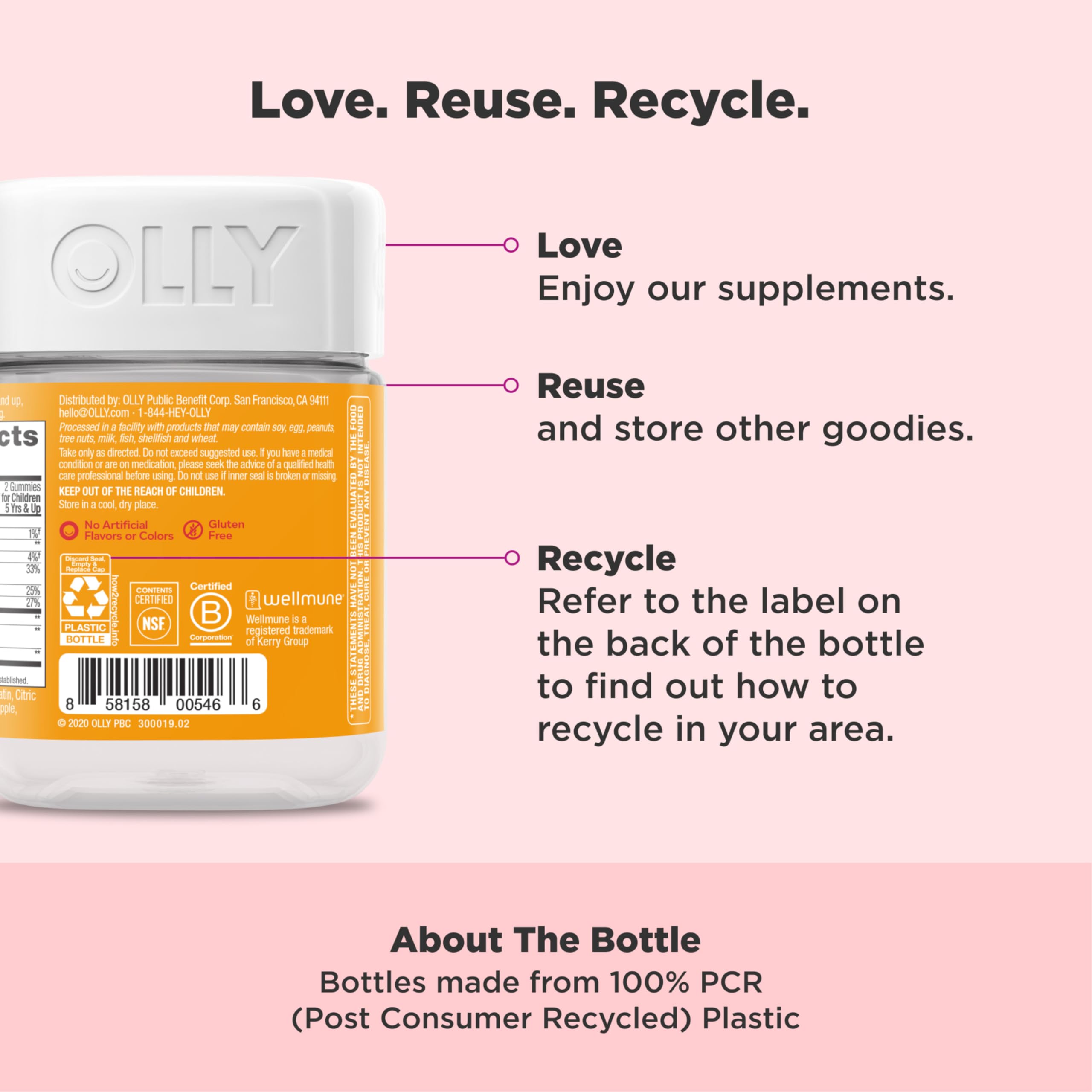 OLLY vitamine C acerola – cerise naturelle et goût agréable.