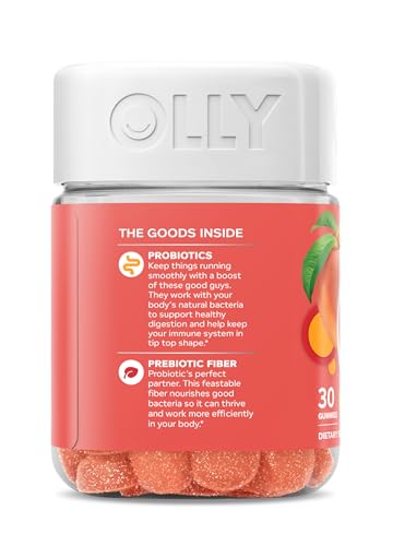OLLY pro et prébiotiques soutiennent la digestion et la flore naturelle.