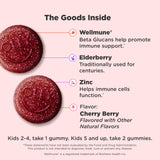Gommes immunité OLLY cerise – enfant, goût agréable utile au quotidien.