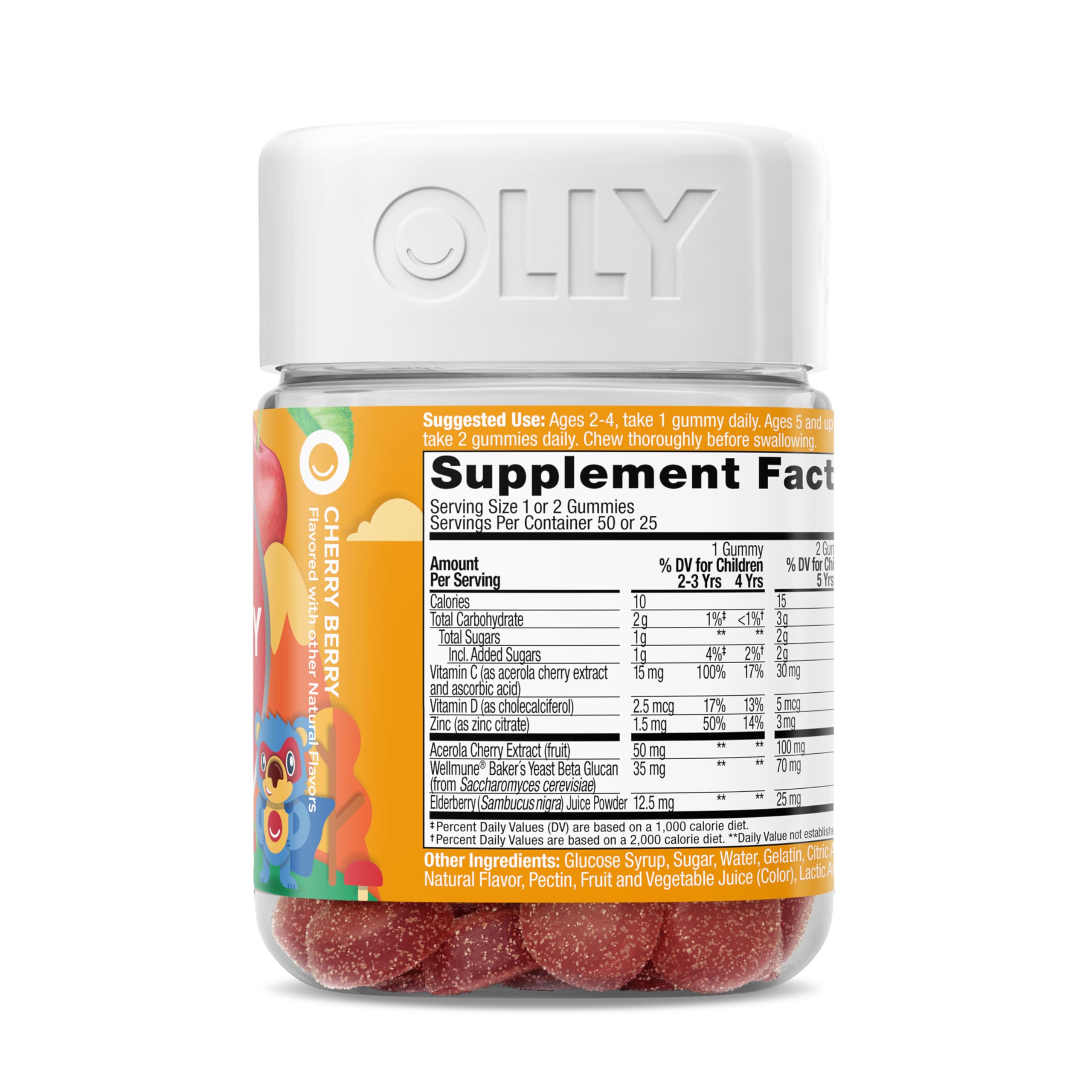 OLLY immunité quotidienne – gommes souples faciles à prendre.