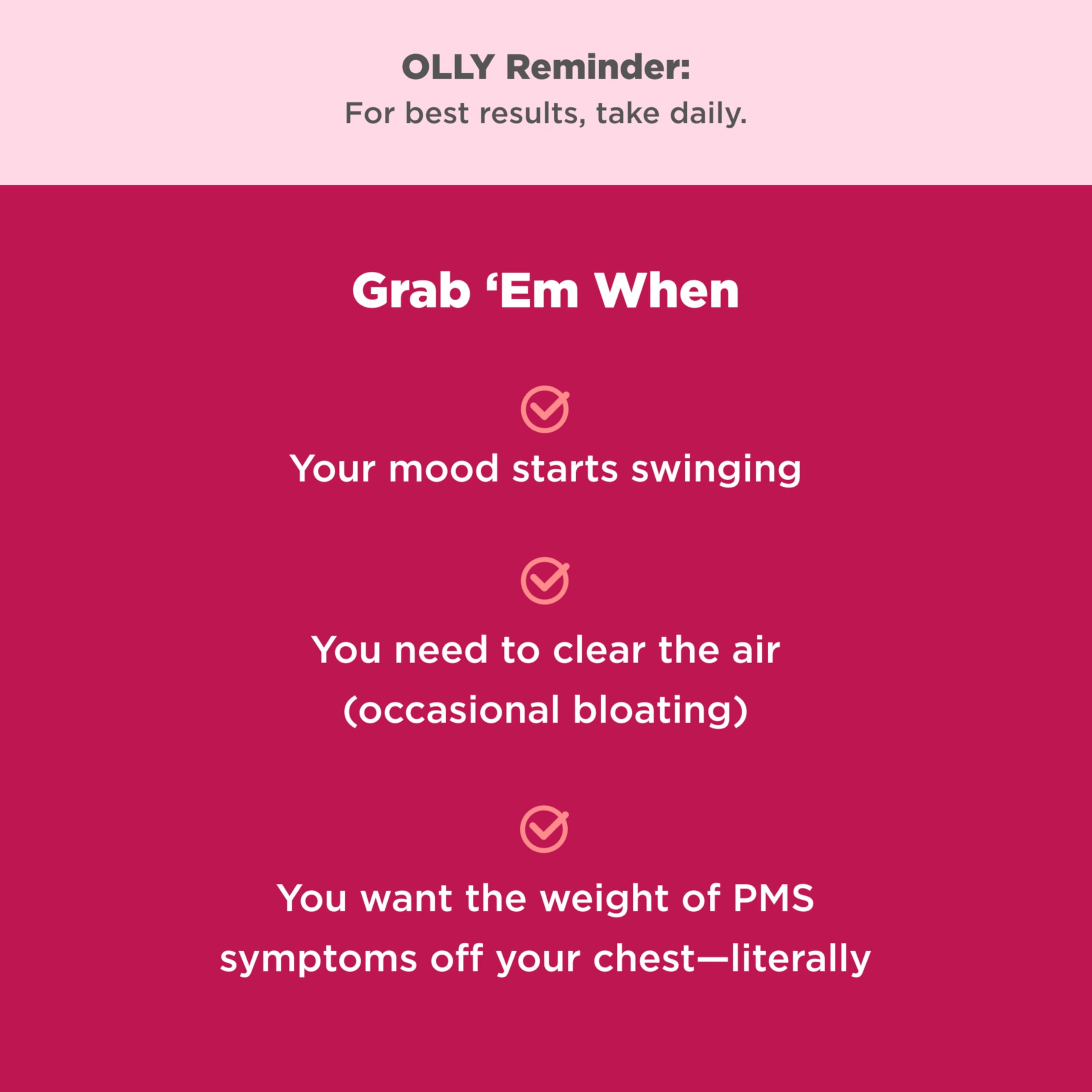 OLLY Period Hero Gommes extrait gattilier pour accompagner le cycle.