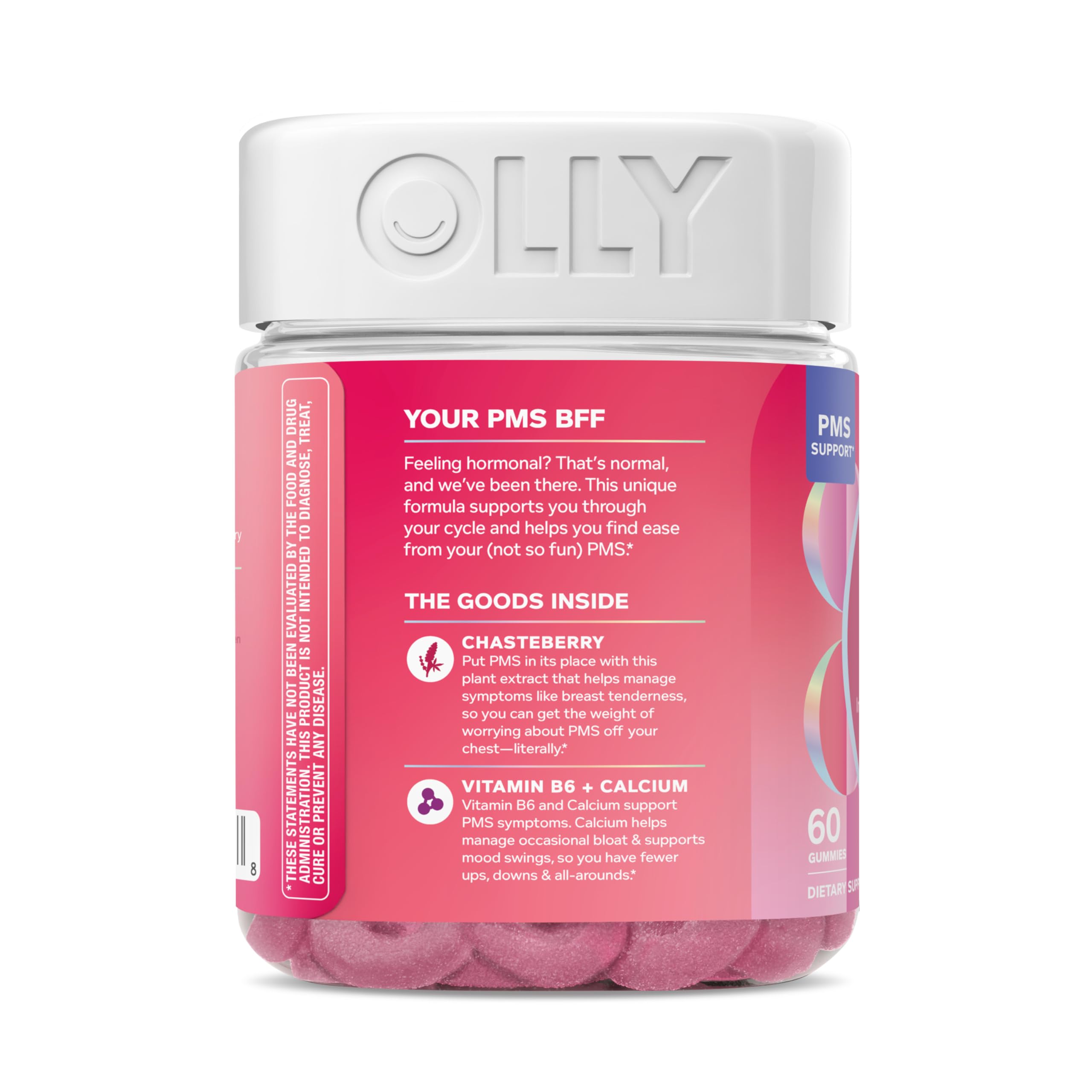 OLLY Period Hero Gommes sans arômes artificiels ni colorants.