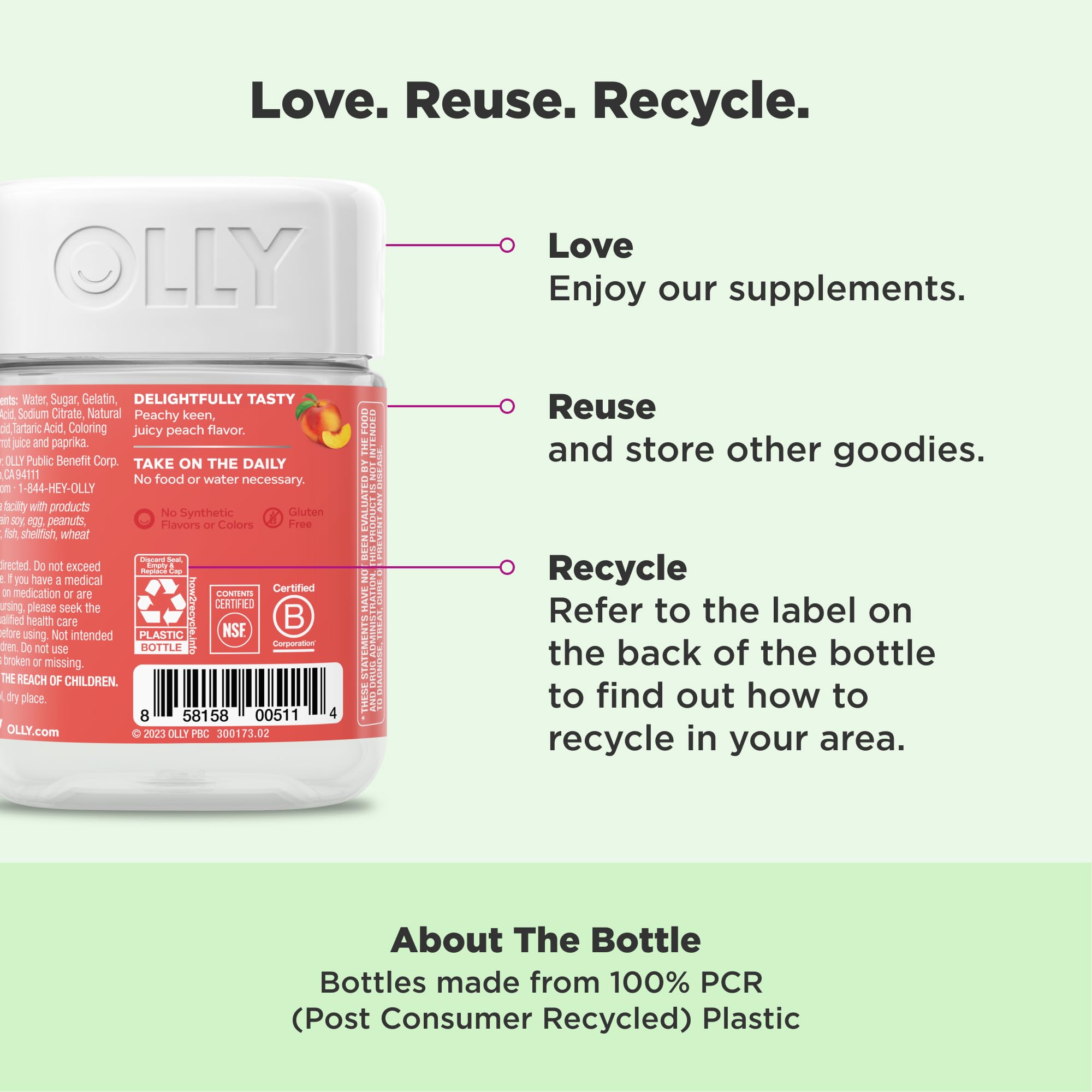 Fibres prébiotiques nourrissant les bactéries bénéfiques avec OLLY.