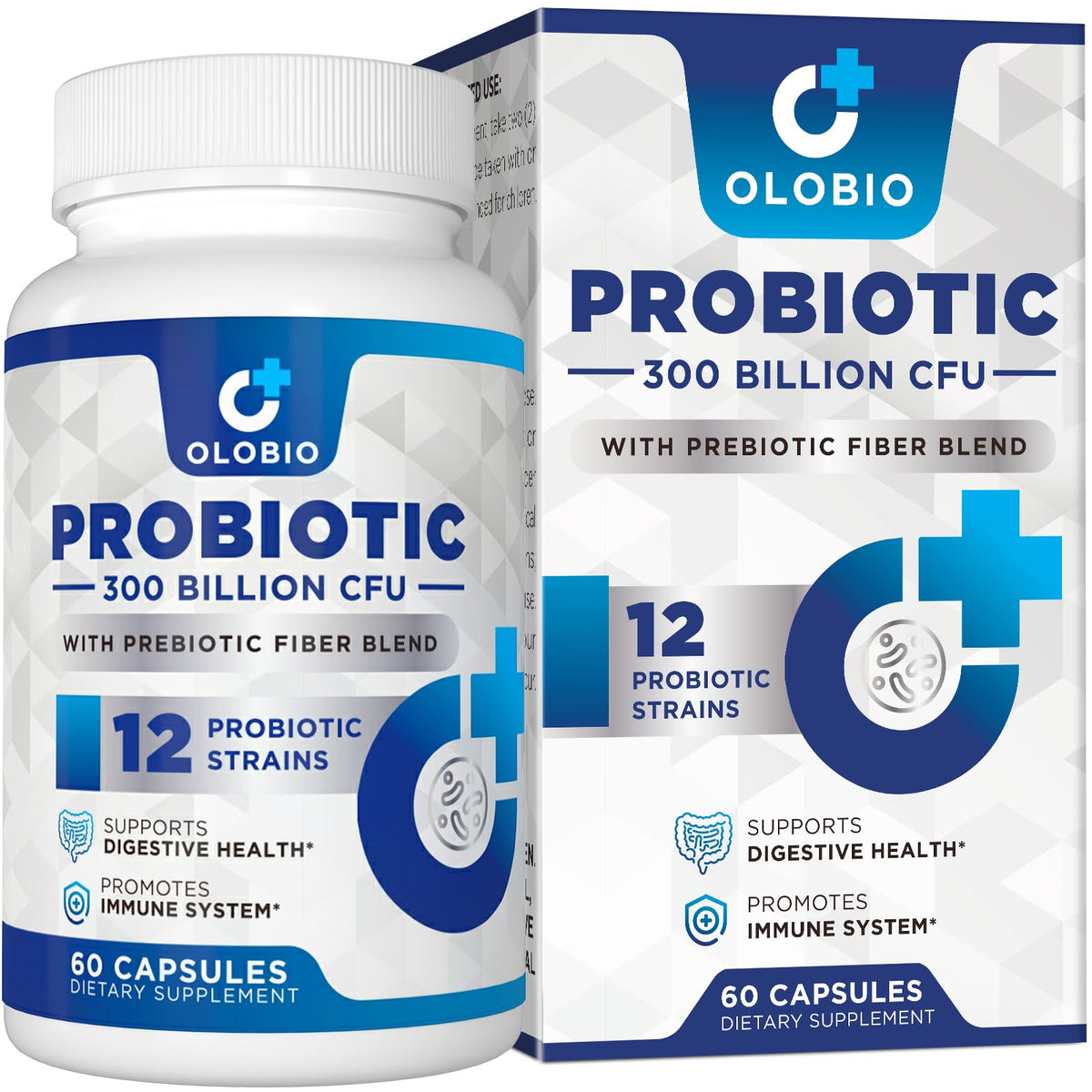 OLOBIO: bouteille probiotiques 300 milliards CFU pour une digestion équilibrée.