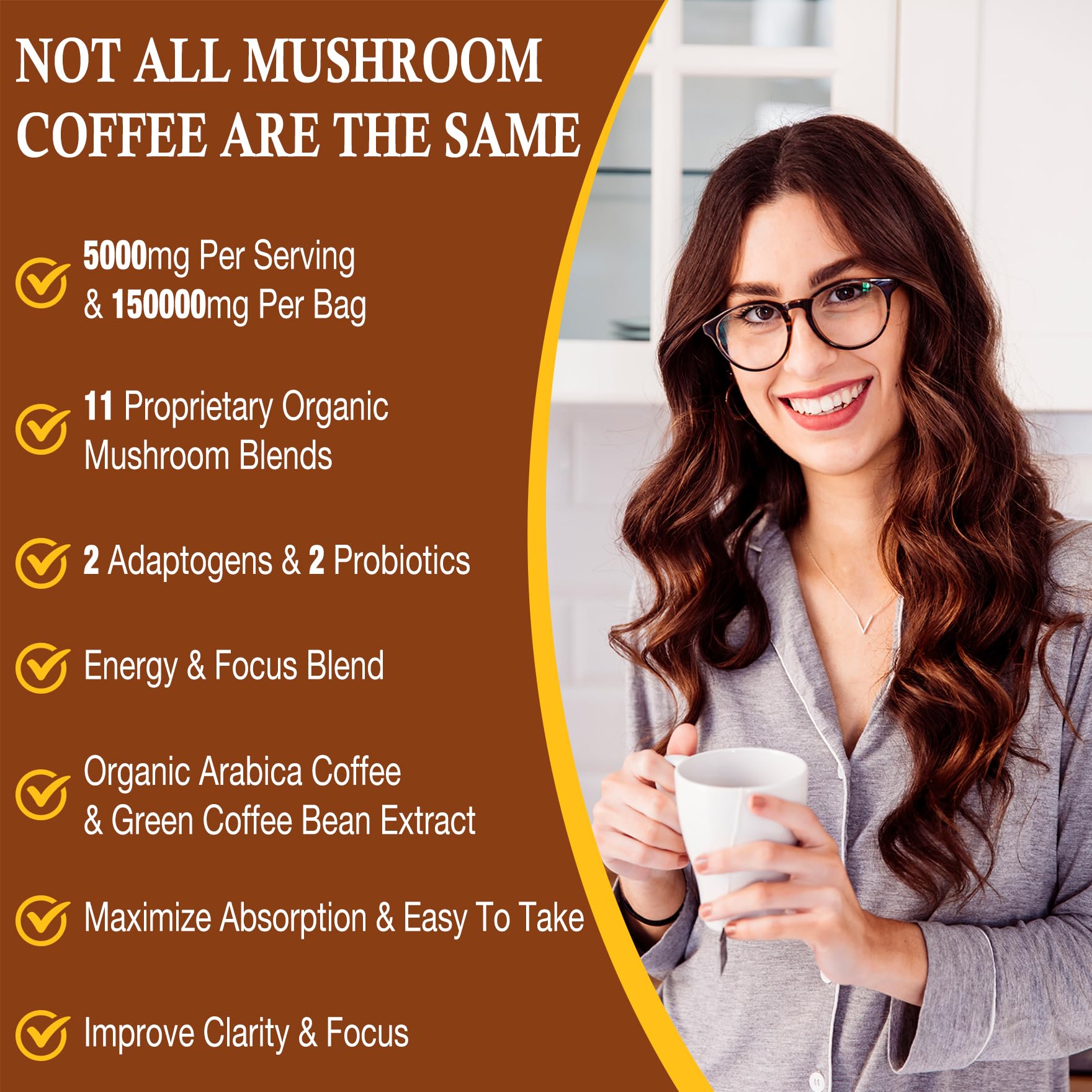 OLOBIO Café champignons 11 – idéal dans smoothies et boissons