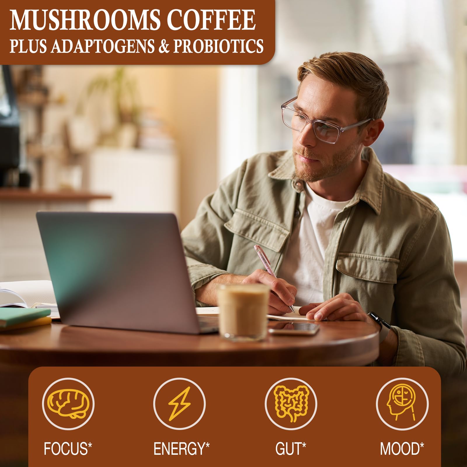OLOBIO Café champignons 11 – mélange adaptogène pour énergie durable