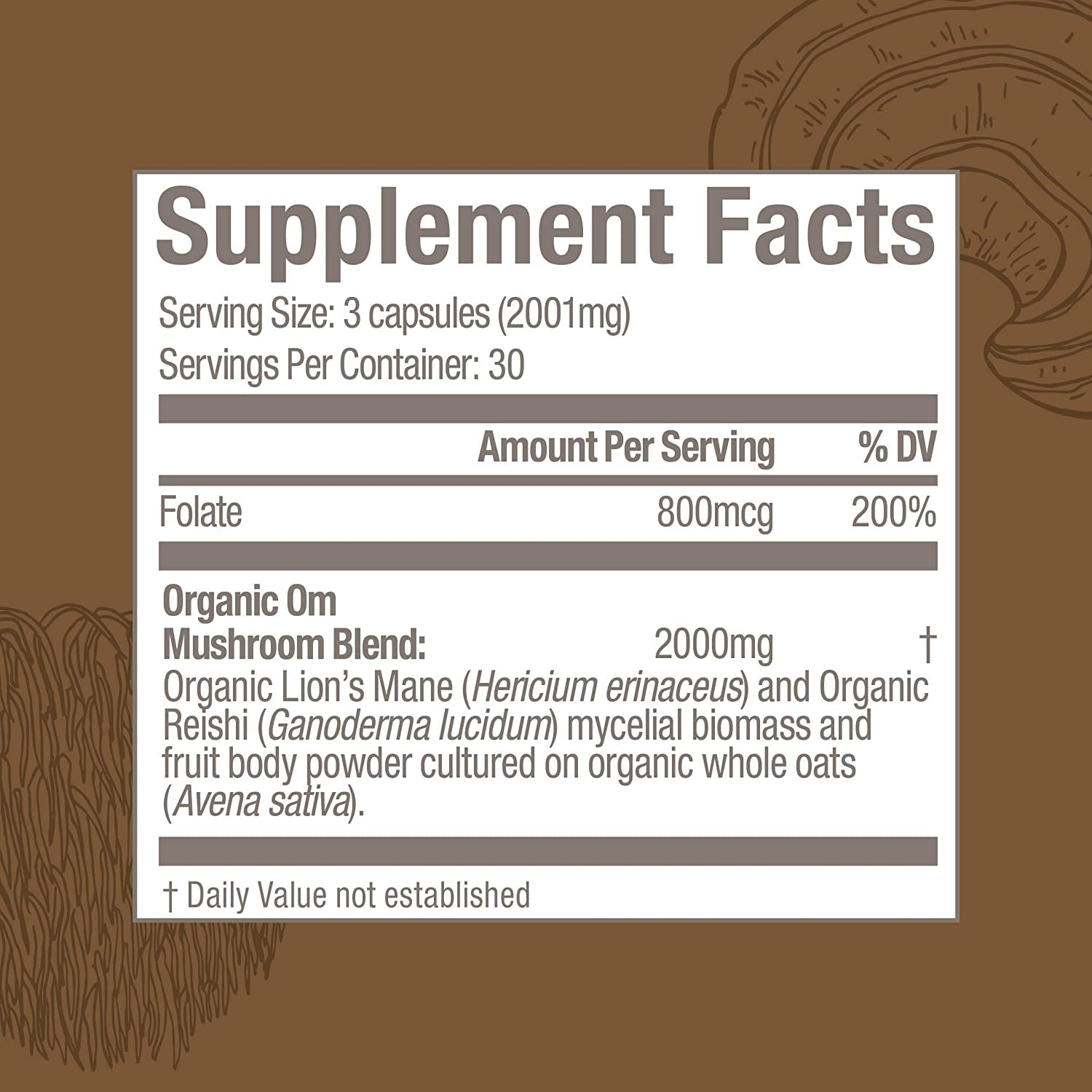 OM MUSHROOM CAPSULES Mycelium et corps fructifiant pour un spectre d actifs.