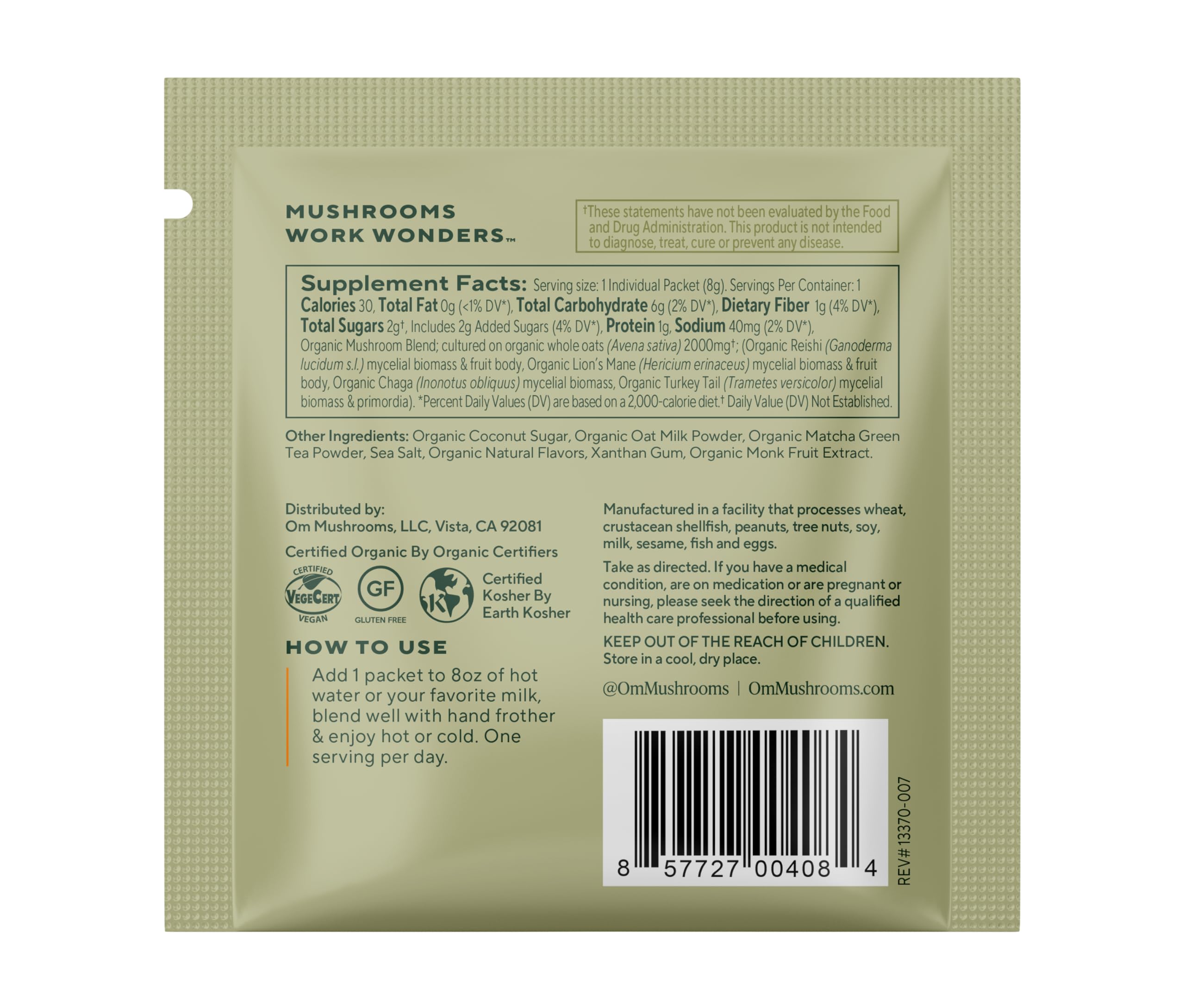 OM MUSHROOM CHAGA POUDRE : richesse naturelle et énergie.