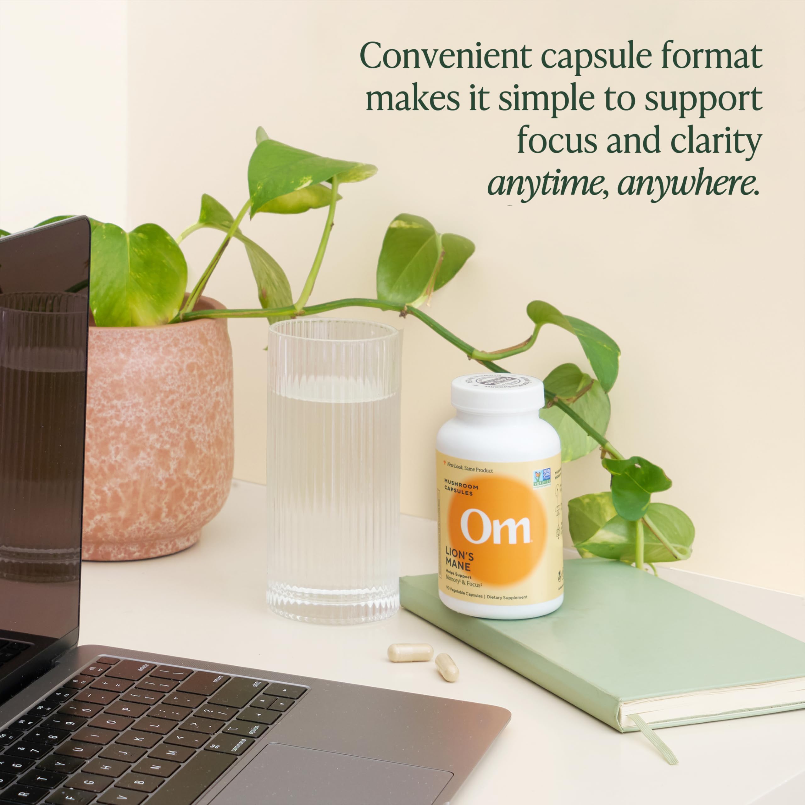 Dose 2 000 mg par portion, potentiel soutien cognitif avec OM MUSHROOM CRINIÈRE DE LION.