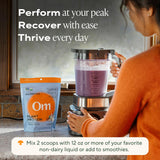 OM MUSHROOM SUPERFOOD Master Blend Vanilla: boisson vanille après l'entrainement, rapide et pratique.