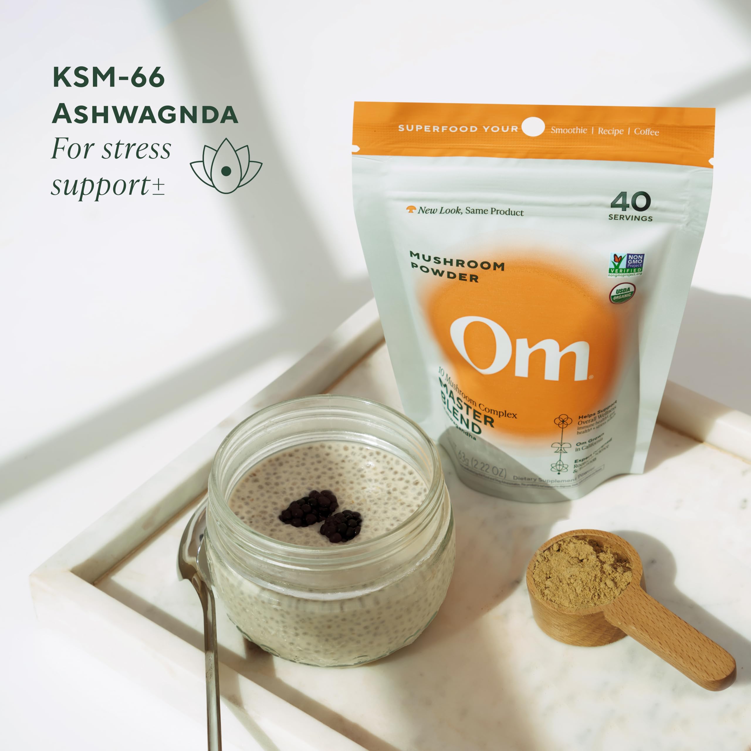 OM MUSHROOM MASTER BLEND: Gestion du stress – Ashwagandha potentiellement rééquilibrant le quotidien.