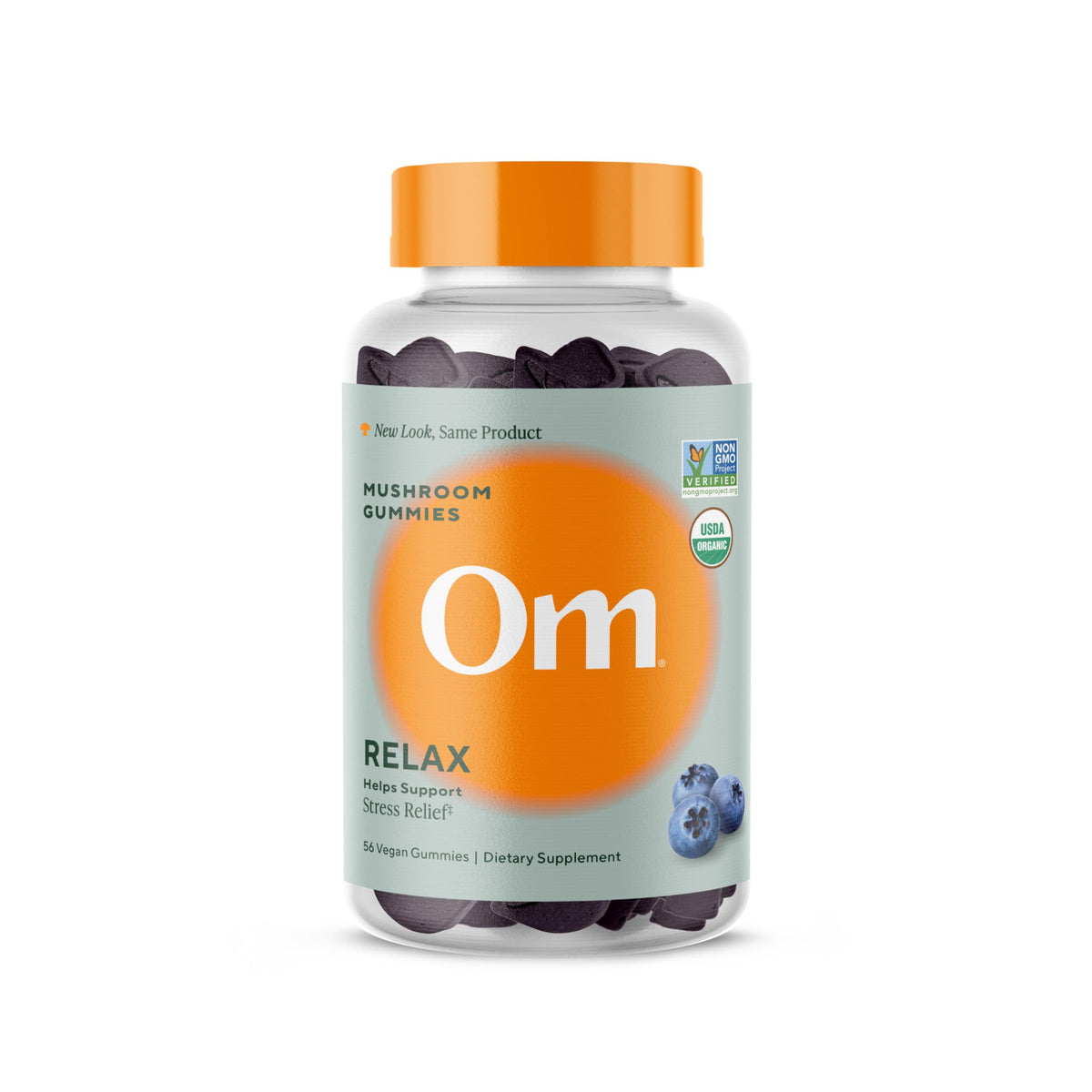 OM MUSHROOM RELAX GOMMES — bouteille pratique pour une routine détente en soirée.