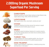 OM MUSHROOM SUPERFOOD Mélange Énergie du Matin: fabriqué en Californie avec contrôles qualité.
