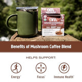 OM MUSHROOM SUPERFOOD Café instantané avec cordyceps pour un goût riche et une énergie naturelle.