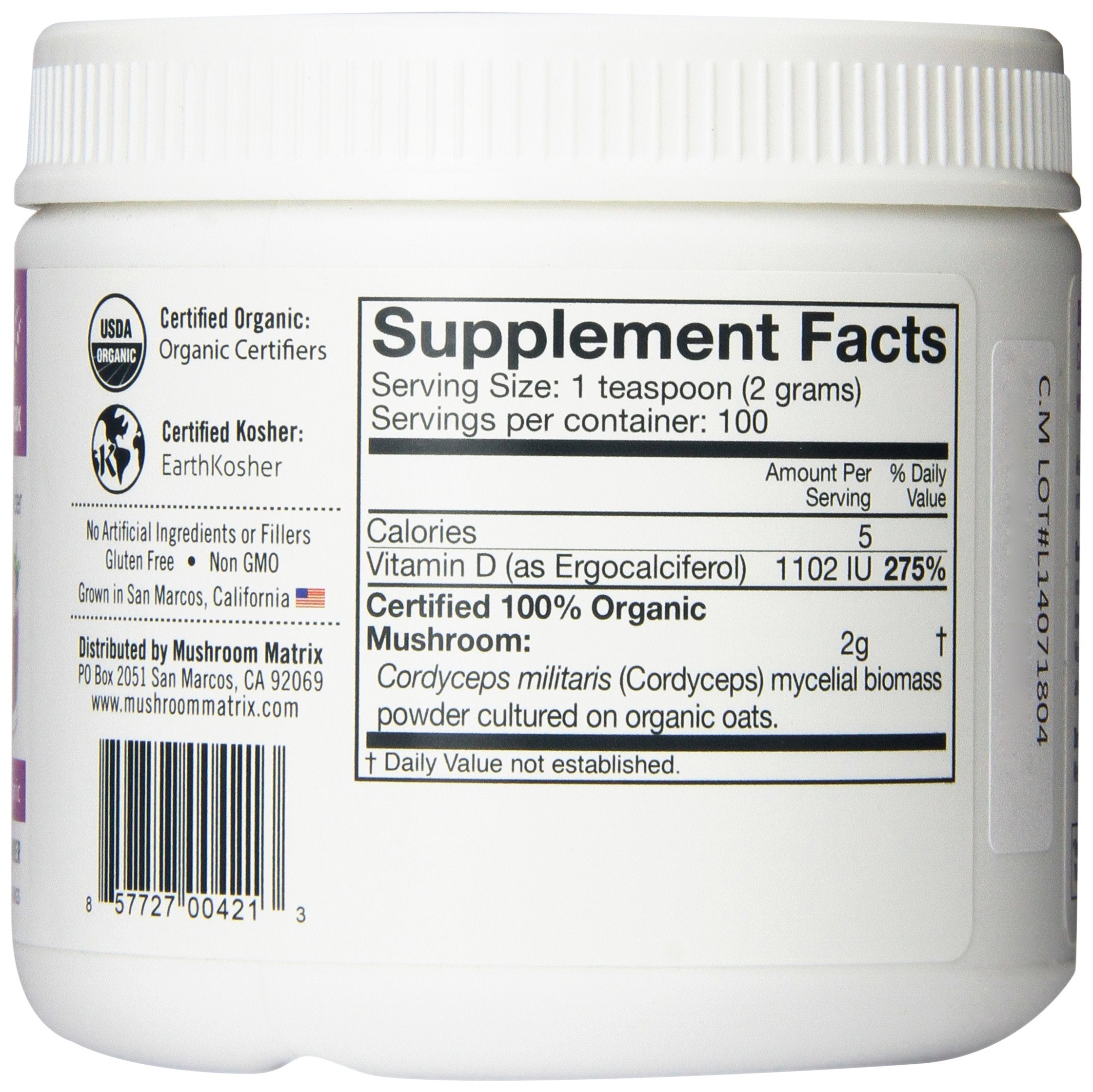 Om Mushroom Superfood Cordyceps certifié biologique — poudre naturelle pour routine quotidienne.