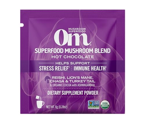 Sachets OM MUSHROOM SUPERFOOD chocolat chaud de 10 portions faciles à emporter