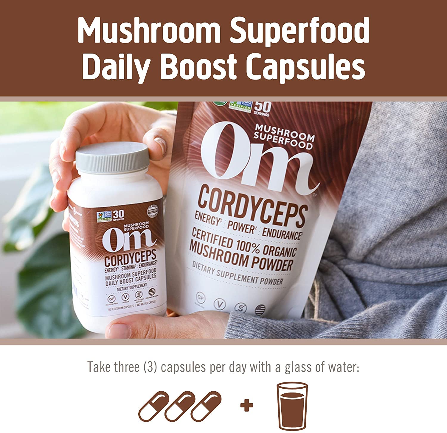OM MUSHROOM SUPERFOOD Cordyceps – composition biologique sans additifs pour soutien quotidien