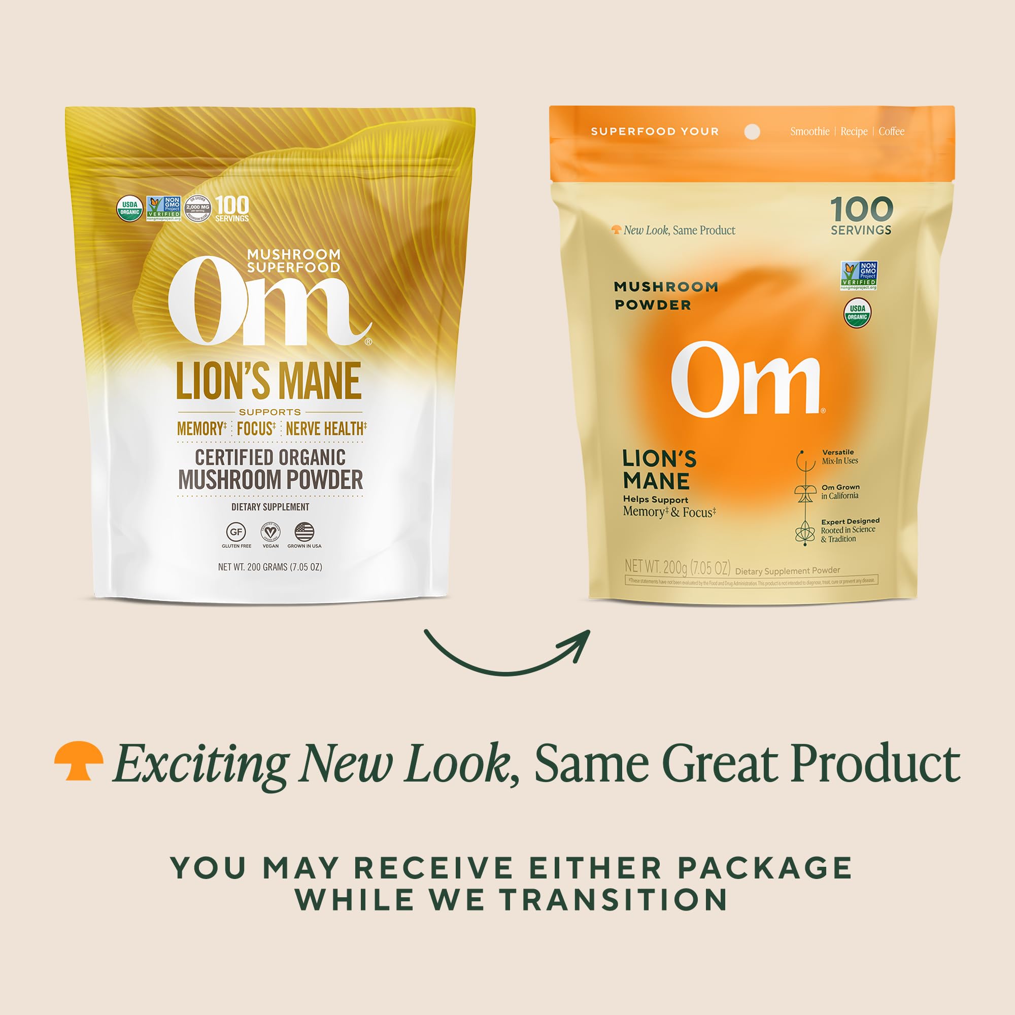 OM MUSHROOM SUPERFOOD poudre crinière de lion, idéal pour routine matinale